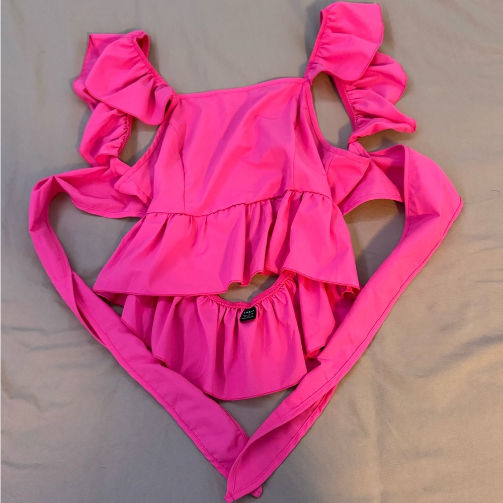 SHEIN Hot Pink Ruffled